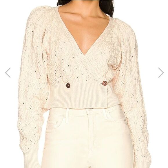 FREE PEOPLE OLIVE YOU CARDI IN MACADAMIA - Picture 2 of 11